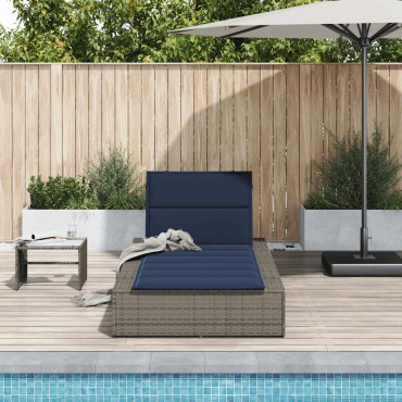 vidaXL Ξαπλώστρα με αιωρούμενο μαξιλάρι Γκρι Poly Rattan 210x100x28/47/67/79 cm 1 τεμ.