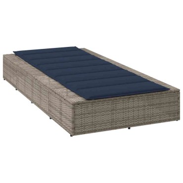 vidaXL Ξαπλώστρα με αιωρούμενο μαξιλάρι Γκρι Poly Rattan 210x100x28/47/67/79 cm 1 τεμ.