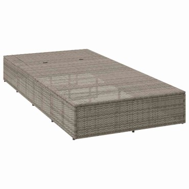 vidaXL Ξαπλώστρα με αιωρούμενο μαξιλάρι Γκρι Poly Rattan 210x100x28/47/67/79 cm 1 τεμ.