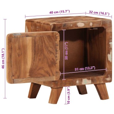 vidaXL Κομοδίνο 2 τεμ. 40x32x46cm Στερεό ξύλο ανακυκλωμένο