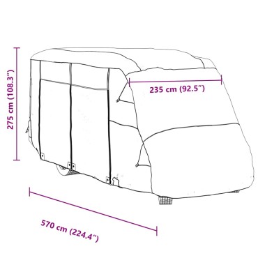 vidaXL Καλύμματα αυτοκινούμενων γκρι 570x235x275 cm μη υφασμένο ύφασμα