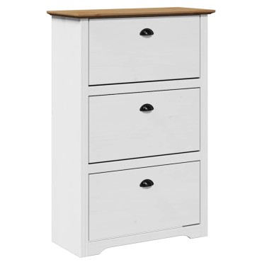 Ράφι παπουτσιών vidaXL BODO Λευκό και καφέ 80x35x118cm