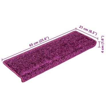 vidaXL Πατάκια Σκάλας 20 τεμ. Βιολετί 65 x 21 x 4 εκ.