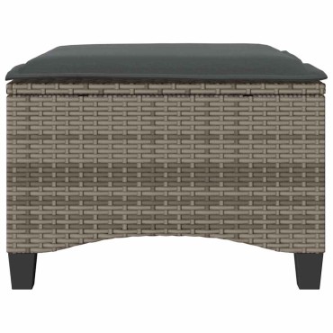 vidaXL σκαμπό κήπου με μαξιλάρια 2 τεμ. Γκρι 55x55x36cm