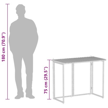 vidaXL Πτυσσόμενο τραπέζι κήπου Μπεζ 90x51x75cm Poly Rattan