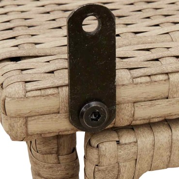 vidaXL Πτυσσόμενο τραπέζι κήπου Μπεζ 90x51x75cm Poly Rattan