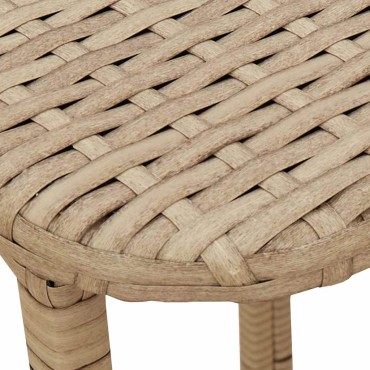vidaXL Πτυσσόμενο τραπέζι κήπου Μπεζ 90x51x75cm Poly Rattan