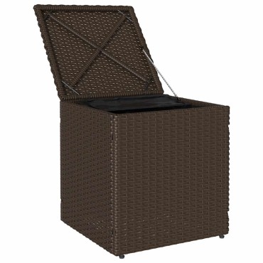 vidaXL Σκαμπό κήπου με μαξιλάρια 2 τεμ. Καφέ 40x40x43cm
