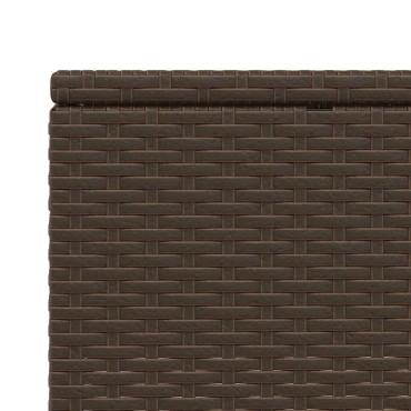 vidaXL Ξαπλώστρα με πλωτό μαξιλάρι Brown Poly Rattan 210x100x28/47/67/79 cm 1 τεμ.