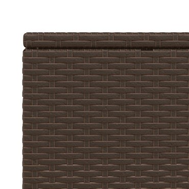 vidaXL Ξαπλώστρα με πλωτό μαξιλάρι Brown Poly Rattan 210x100x27,5/47/67/79 cm 1 τεμ.
