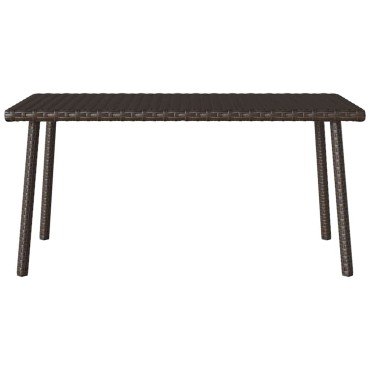 vidaXL Κήπος Τραπέζι καφέ ορθογώνιο καφέ 80x40x37cm Poly Rattan 1 τεμ.
