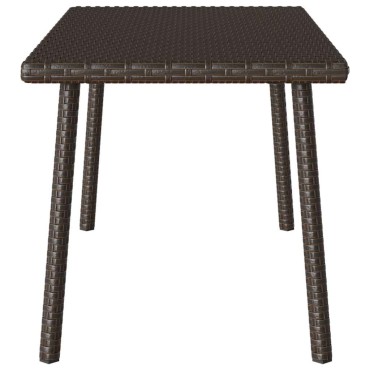 vidaXL Κήπος Τραπέζι καφέ ορθογώνιο καφέ 80x40x37cm Poly Rattan 1 τεμ.