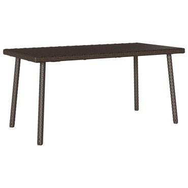 vidaXL Κήπος Τραπέζι καφέ ορθογώνιο καφέ 80x40x37cm Poly Rattan 1 τεμ.