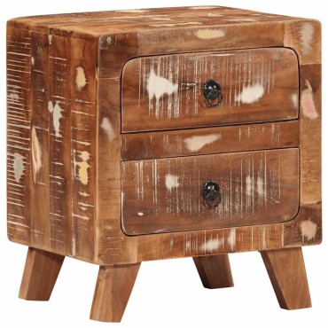 vidaXL Κομοδίνο 40x32x46cm Στερεό ξύλο αναγεννημένο 1 τεμ.
