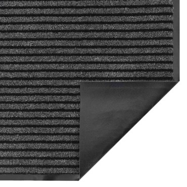 vidaXL Στρώμα πόρτας Ριγέ μαύρο και γκρι 90x120 cm