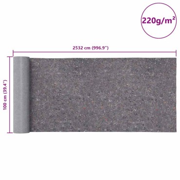 vidaXL Αντιολισθητικό μαλλί ζωγράφου 2532 cm 220 g/m² Γκρι