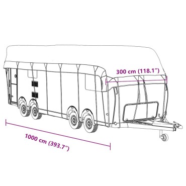 vidaXL Κάλυψη οροφής τροχόσπιτου Γκρι 1000x300 cm Μη υφασμένο ύφασμα