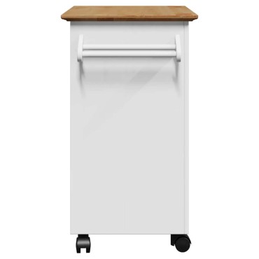 vidaXL Καροτσάκι κουζίνας BODO Λευκό και καφέ 72x45x80cm