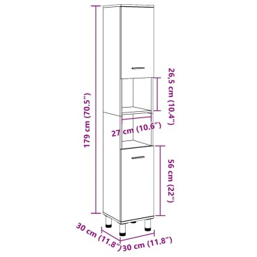 vidaXL Καροτσάκι κουζίνας BODO Λευκό και καφέ 72x45x80cm