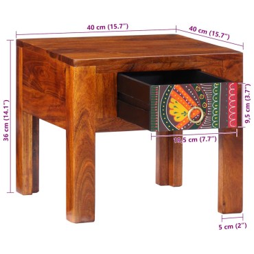 vidaXL Κομοδίνο 2 τεμ. 40x40x36cm μασίφ ξύλο ακακίας