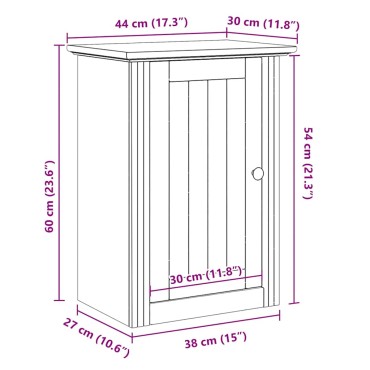 vidaXL Ντουλάπι τοίχου μπάνιου BODO Λευκό και καφέ 44x30x60cm