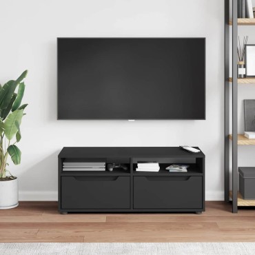 vidaXL ντουλάπι τηλεόρασης VISNES Μαύρο 100x40x38cm