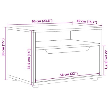 vidaXL ντουλάπι τηλεόρασης VISNES Δρυς Sonoma 60x40x38cm