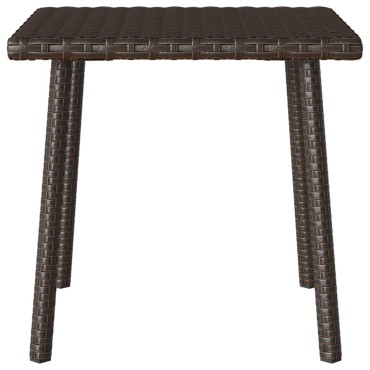 vidaXL Κήπος Τραπέζι καφέ ορθογώνιο καφέ 40x40x37cm Poly Rattan 1 τεμ.
