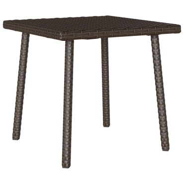 vidaXL Κήπος Τραπέζι καφέ ορθογώνιο καφέ 40x40x37cm Poly Rattan 1 τεμ.