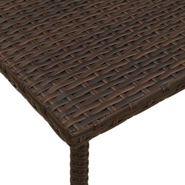 vidaXL Κήπος Τραπέζι καφέ ορθογώνιο καφέ 40x40x37cm Poly Rattan 1 τεμ.