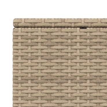 vidaXL Ξαπλώστρα με αιωρούμενο μαξιλάρι Μπεζ Poly Rattan 210x100x28/47/67/79 cm 1 τεμ.