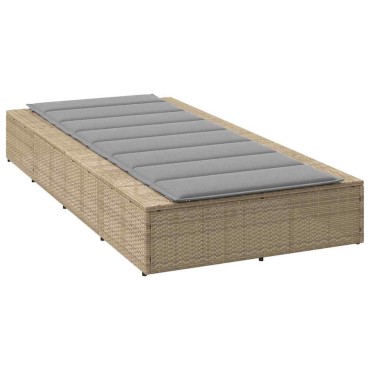 vidaXL Ξαπλώστρα με αιωρούμενο μαξιλάρι Μπεζ Poly Rattan 210x100x28/47/67/79 cm 1 τεμ.