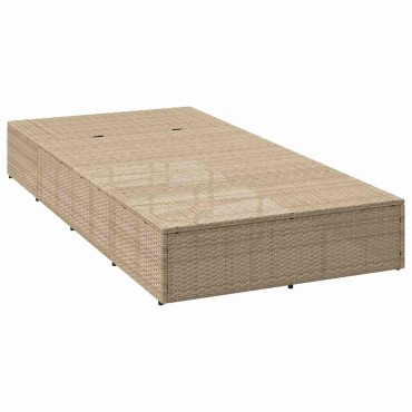 vidaXL Ξαπλώστρα με αιωρούμενο μαξιλάρι Μπεζ Poly Rattan 210x100x28/47/67/79 cm 1 τεμ.