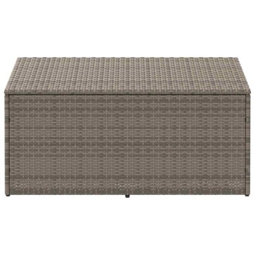 vidaXL κουτί αποθήκευσης κήπου γκρι 110x50x58cm Poly Rattan