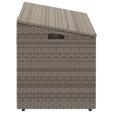 vidaXL κουτί αποθήκευσης κήπου γκρι 110x50x58cm Poly Rattan