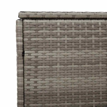 vidaXL κουτί αποθήκευσης κήπου γκρι 110x50x58cm Poly Rattan