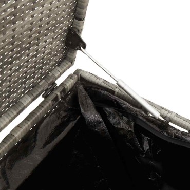 vidaXL κουτί αποθήκευσης κήπου γκρι 110x50x58cm Poly Rattan