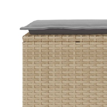 vidaXL Πάγκος κήπου με μαξιλάρι Μπεζ 110x40x44cm Πολυ μπαστούνι