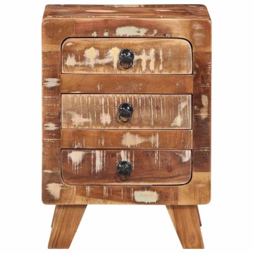 vidaXL Κομοδίνο 37x32x50cm Στερεό ξύλο αναγεννημένο 1 τεμ.
