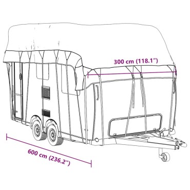vidaXL Κάλυψη οροφής τροχόσπιτου Γκρι 600x300 cm Μη υφασμένο ύφασμα