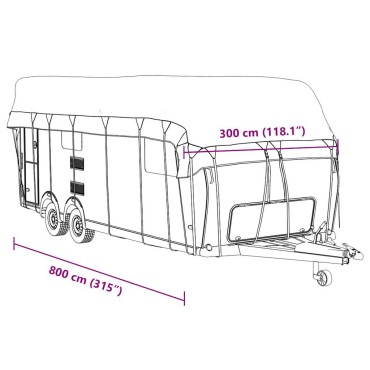 vidaXL Κάλυψη οροφής τροχόσπιτου Γκρι 800x300 cm Μη υφασμένο ύφασμα