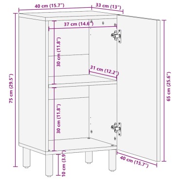 vidaXL Sideboard καφέ 40x33x75cm μασίφ ξύλο Mango