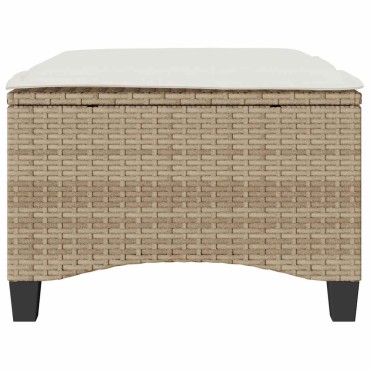 vidaXL Σκαμπό κήπου με μαξιλάρια 2 τεμ. Μπεζ 55x55x36cm