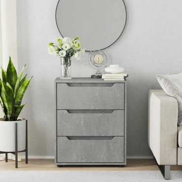 vidaXL Μπουφές VISNES Μπετόν Γκρι 60x40x73cm Επεξεργασμένο ξύλο 1 τεμ.