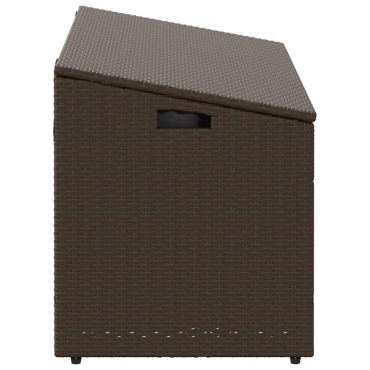 vidaXL Κήπος κουτί αποθήκευσης καφέ 110x50x58cm Poly Rattan