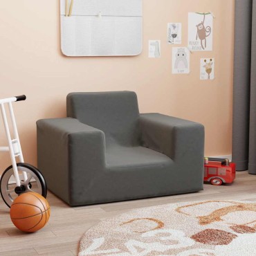 vidaXL Καναπές Παιδικός Ανθρακί από Μαλακό Βελουτέ Ύφασμα 52x38x34 cm 1 τεμ.