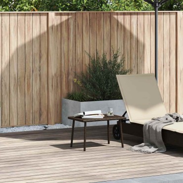 vidaXL Κήπος Τραπέζι καφέ ορθογώνιο καφέ 60x40x37cm Poly Rattan 1 τεμ.