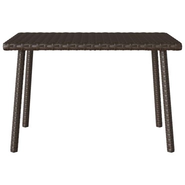 vidaXL Κήπος Τραπέζι καφέ ορθογώνιο καφέ 60x40x37cm Poly Rattan 1 τεμ.