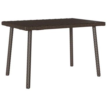 vidaXL Κήπος Τραπέζι καφέ ορθογώνιο καφέ 60x40x37cm Poly Rattan 1 τεμ.