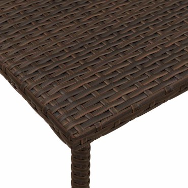 vidaXL Κήπος Τραπέζι καφέ ορθογώνιο καφέ 60x40x37cm Poly Rattan 1 τεμ.